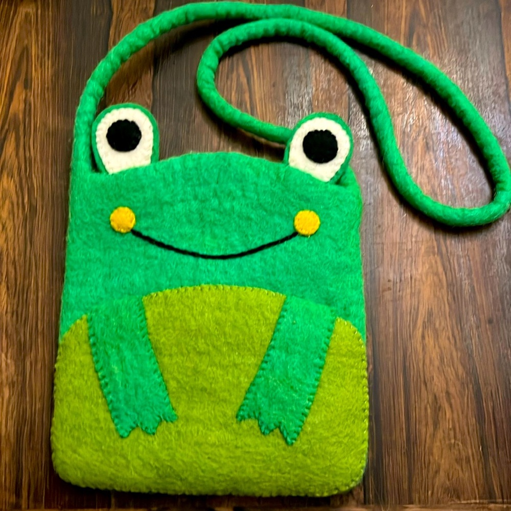 Artisan Frog Felt Purse